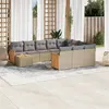 Image de vidaXL Salon de Jardin avec Coussins 11 pcs, Canapés de Patio, Ensemble de Meubles, Mobilier de Terrasse Extérieur, Beige 3260449
