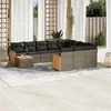 Image de Salon de jardin modulable Vidaxl rotin gris 11 pieces x 59 x 69 11 personnes