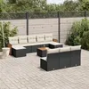 Image de Salon de jardin modulable vidaxl noir 10 personnes 11 pieces 62 x 55 x 69 cm resine tressee