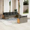 Image de vidaXL Salon de Jardin avec Coussins 9 pcs, Canapés de Patio, Ensemble de Meubles, Mobilier de Terrasse Extérieur, Gris 3260485