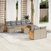 Image de Salon de jardin modulable vidaxl resine tressee beige 10 pieces 62 x 55 x 69 cm 9 personnes