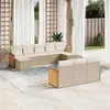 Image de Salon de jardin modulable VIDAXL rotin 10 pieces beige 62 x 55 x 69 cm