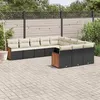 Image de vidaXL Salon de Jardin avec Coussins 11 pcs, Canapés de Patio, Ensemble de Meubles, Mobilier de Terrasse Extérieur, Noir 3260509