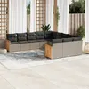 Image de vidaXL Salon de Jardin avec Coussins 11 pcs, Canapés de Patio, Ensemble de Meubles, Mobilier de Terrasse Extérieur, Gris 3260513
