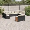 Image de vidaXL Salon de Jardin avec Coussins 12 pcs, Canapés de Patio, Ensemble de Meubles, Mobilier de Terrasse Extérieur, Noir 3260523
