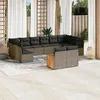 Image de Salon de jardin modulable Vidaxl 12 personnes resine tressee gris 62 x 62 x 69 cm 12 pieces