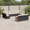 Image de vidaXL Salon de Jardin avec Coussins 13 pcs, Canapés de Patio, Ensemble de Meubles, Mobilier de Terrasse Extérieur, Noir 3260537