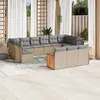 Image de Salon de jardin modulable Vidaxl beige resine tressee 13 pieces 62 x 62 x 69 cm