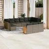 Image de vidaXL Salon de Jardin avec Coussins 10 pcs, Canapés avec Pieds Réglables, Ensemble de Meubles d'Extérieur Patio Terrasse, 3250019