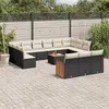 Image de Salon de jardin modulable Vidaxl rotin noir 14 pieces x 59 x 69