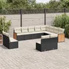 Image de vidaXL Salon de Jardin avec Coussins 4 pcs, Canapés de Terrasse, Ensemble de Meubles de Patio, Mobilier d'Extérieur, Noir 3252404