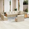Image de Salon de jardin modulable Vidaxl rotin beige 12 pieces 62 x 59 x 69 12 personnes