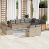 Image de vidaXL Salon de Jardin avec Coussins 12 pcs, Canapés de Patio, Ensemble de Meubles, Mobilier de Terrasse Extérieur, Beige 3260554