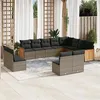 Image de vidaXL Salon de Jardin avec Coussins 12 pcs, Canapés de Patio, Ensemble de Meubles, Mobilier de Terrasse Extérieur, Gris 3260555