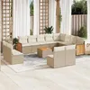 Image de Salon de jardin modulable Vidaxl resine tressee beige 13 pieces 62 x 62 x 69 cm 12 personnes