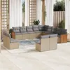 Image de vidaXL Salon de Jardin avec Coussins 13 pcs, Canapés de Terrasse, Ensemble de Meubles de Patio, Mobilier d'Extérieur, Beige 3260568