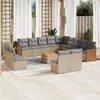 Image de vidaXL Salon de Jardin avec Coussins 14 pcs, Canapés de Terrasse, Ensemble de Meubles de Patio, Mobilier d'Extérieur, Beige 3260575
