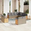 Image de vidaXL Salon de Jardin avec Coussins 11 pcs, Canapés de Patio, Ensemble de Meubles, Mobilier de Terrasse Extérieur, Beige 3260582