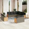 Image de Salon de jardin modulable Vidaxl resine tressee gris 11 pieces 62 x 62 x 69 11 personnes