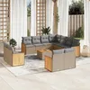 Image de Salon de jardin modulable vidaxl rotin 11 personnes 12 pieces 62 x 62 x 69 cm beige