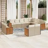 Image de vidaXL Salon de Jardin avec Coussins 10 pcs, Canapés de Terrasse, Ensemble de Meubles de Patio, Mobilier d'Extérieur, Beige 3250027