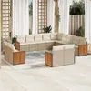 Image de Salon de jardin modulable Vidaxl rotin beige 13 pieces x 59 x 69