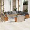 Image de vidaXL Salon de Jardin avec Coussins 13 pcs, Canapés de Terrasse, Ensemble de Meubles de Patio, Mobilier d'Extérieur, Beige 3260610