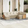 Image de Salon de jardin modulable vidaxl 9 pieces 9 personnes beige 62 x 62 x 69 cm resine tressee