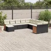 Image de vidaXL Salon de Jardin avec Coussins 11 pcs, Canapés de Patio, Ensemble de Meubles, Mobilier de Terrasse Extérieur, Noir 3260649