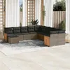 Image de vidaXL Salon de Jardin avec Coussins 10 pcs, Canapés de Terrasse, Ensemble de Meubles de Patio, Mobilier d'Extérieur, Beige 3255445