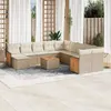 Image de vidaXL Salon de Jardin avec Coussins 12 pcs, Canapés de Patio, Ensemble de Meubles, Mobilier de Terrasse Extérieur, Beige 3260658
