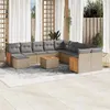 Image de Salon de jardin modulable vidaxl 12 pieces beige 11 personnes 62 x 62 x 69 cm resine tressee