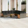 Image de vidaXL Salon de Jardin avec Coussins 12 pcs, Canapés de Terrasse, Ensemble de Meubles de Patio, Mobilier d'Extérieur, Gris 3217891