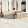 Image de Salon de jardin modulable vidaxl resine tressee beige 12 pieces 62 x 62 x 69 cm 12 personnes