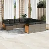 Image de vidaXL Salon de Jardin avec Coussins 12 pcs, Canapés de Patio, Ensemble de Meubles, Mobilier de Terrasse Extérieur, Gris 3260667