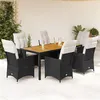 Image de vidaXL 7-delige Tuinset met kussens poly rattan zwart3276685