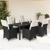 Image de vidaXL 7-delige Tuinset met kussens poly rattan zwart3276697
