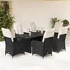 Image de vidaXL 7-delige Tuinset met kussens poly rattan zwart3276700