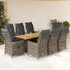 Image de Salon de jardin vidaxl rotin gris 9 pieces 190 x 80 x 75 cm