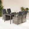 Image de Salon de jardin vidaxl gris rotin 5 pieces 150 x 90 x 75 cm