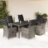 Image de Salon de jardin vidaxl rotin 7 pieces gris 190 x 90 x 75 cm