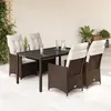 Image de vidaXL Ensemble à manger de jardin 5 pcs et coussins marron poly rotin, ensemble de salle à manger d'extérieur, meuble de 3276770