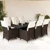 Image de Salon de jardin GENERIQUE 9 pieces resine tressee marron 190 x 80 x 75 cm 9 personnes