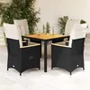 Image de vidaXL Ensemble à manger de jardin coussins 5pcs Noir Résine tressée, ensemble de salle à manger d'extérieur, meuble de 3276833
