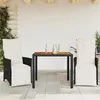 Image de vidaXL Ensemble de bistro 3 pcs avec coussins noir résine tressée, ensemble de bistro de jardin, ensemble de balcon, 3276855