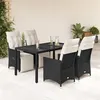 Image de vidaXL Ensemble à manger de jardin coussins 5pcs Noir Résine tressée, ensemble de salle à manger d'extérieur, meuble de 3276865