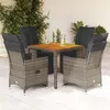 Image de vidaXL Ensemble de bistro de jardin 5 pcs coussins gris poly rotin, ensemble de bistro de jardin, ensemble balcon, ensemble 3276886