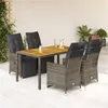 Image de vidaXL 5-delige Bistroset met kussens poly rattan grijs3276887