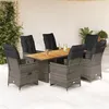 Image de vidaXL Ensemble de bistro de jardin 7 pcs coussins gris poly rotin, ensemble de bistro de jardin, ensemble de balcon, 3276891