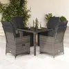 Image de vidaXL Ensemble de bistro de jardin 5 pcs coussins gris poly rotin, ensemble de bistro de jardin, ensemble balcon, ensemble 3276894